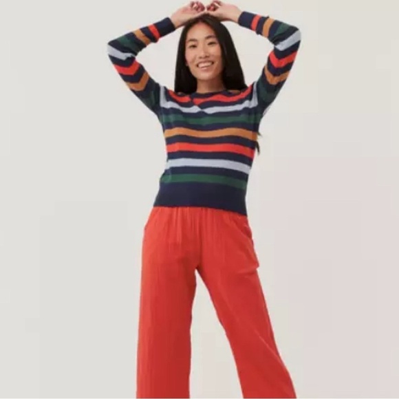 Pact Red and Purple Striped Crew Neck Sweater - Picture 7 of 10